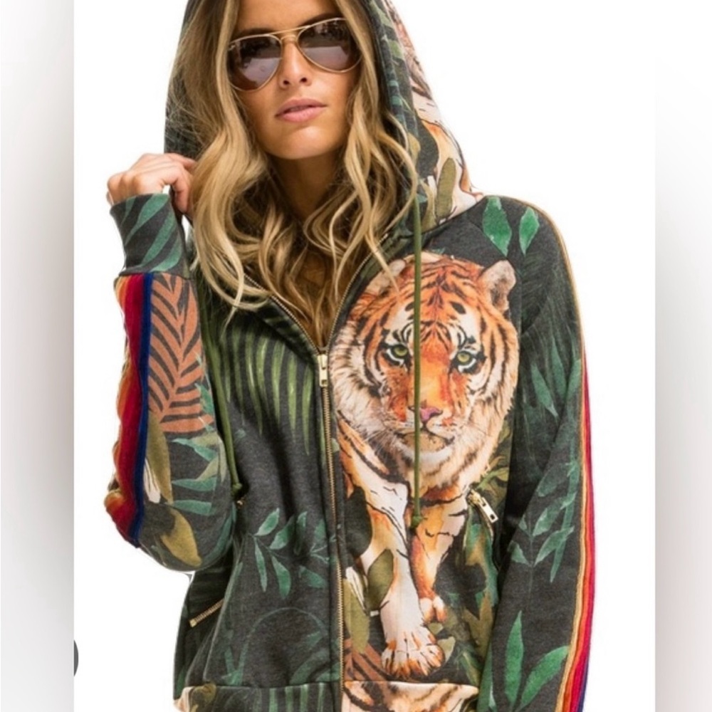 Aviator Nation SET: Jungle Tiger rare full zip M (unisex) & M sweats